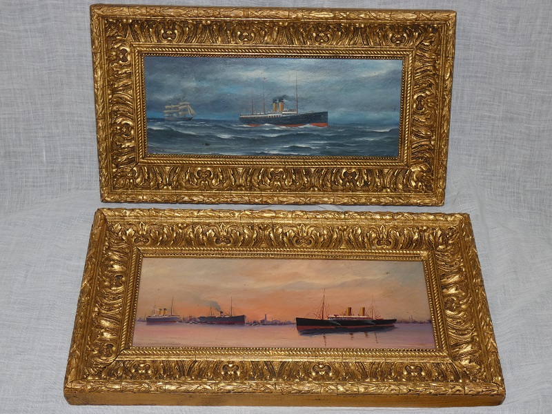 Pendant de tableaux de marines signés A.PORTAL