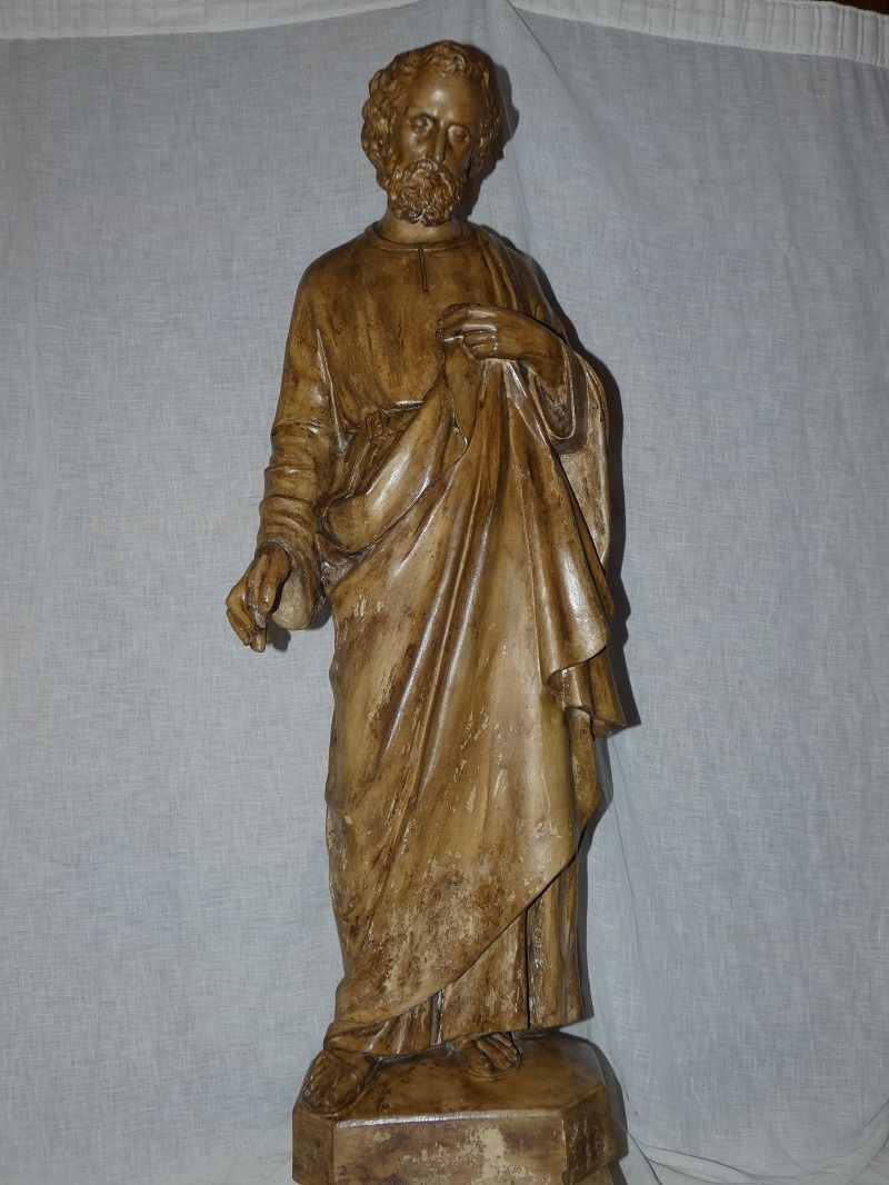 Grande statue en terre cuite Saint Joseph 19ème siècle