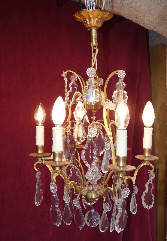 Lustre cage style Louis XV début 20ème siècle