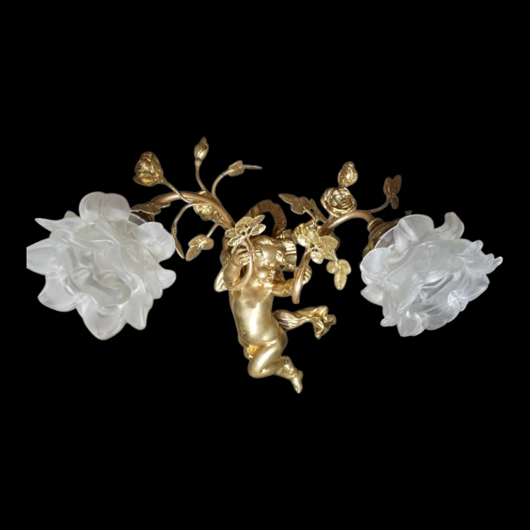 lustre ou applique bronze doré 19ème siècle