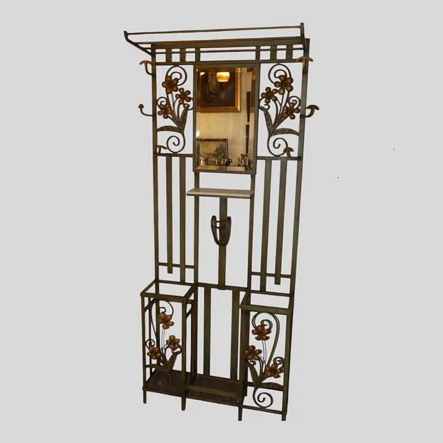 Vestiaire porte manteaux en fer forgé 20ème siècle
