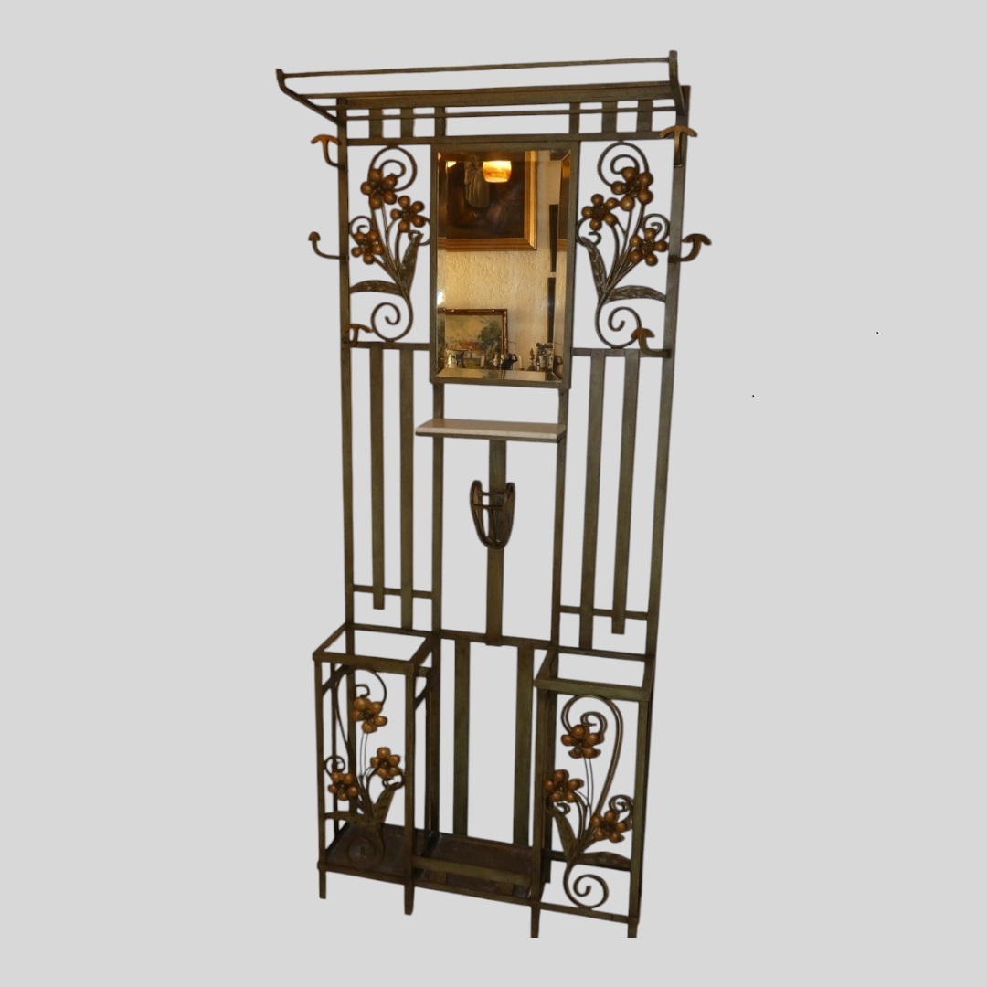 Vestiaire porte manteaux en fer forgé 20ème siècle